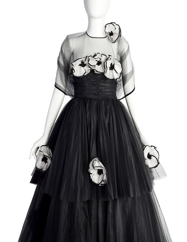 50s black tulle skirt on sale