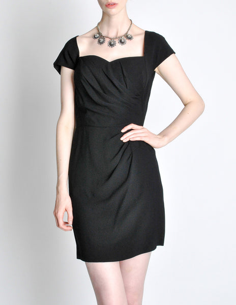 Vintage 1960s Crepe Little Black Dress