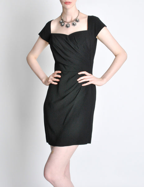 Vintage 1960s Crepe Little Black Dress