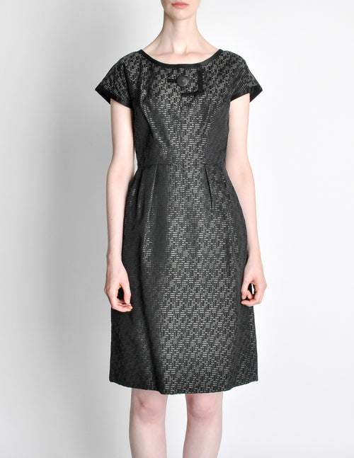 Vintage 1960s Woven Black and Grey Cocktail Dress Amarcord Vintage Fashion Vintage 1960s Woven Black and Grey Cocktail Dress Amarcord Vintage Fashion