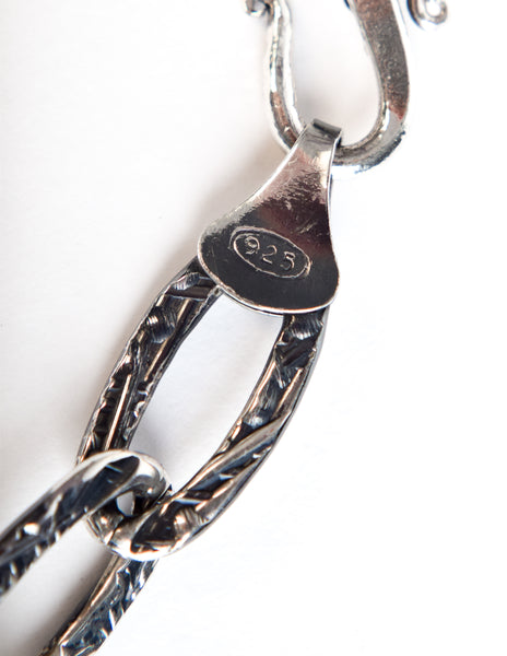 Mexican Vintage Massive Hammered 940 Silver Copper Brutalist Necklace