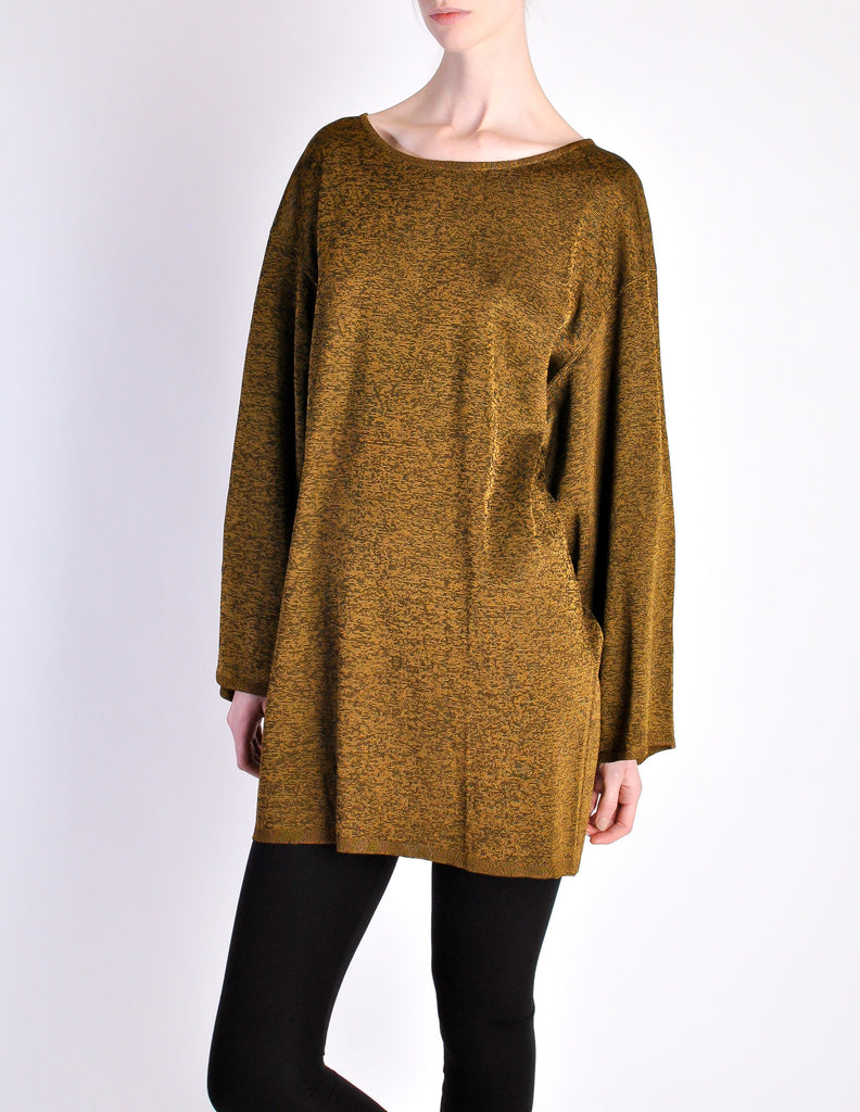 Alaia Vintage Brown Gold Oversized Tunic Sweater Amarcord Vintage Fashion