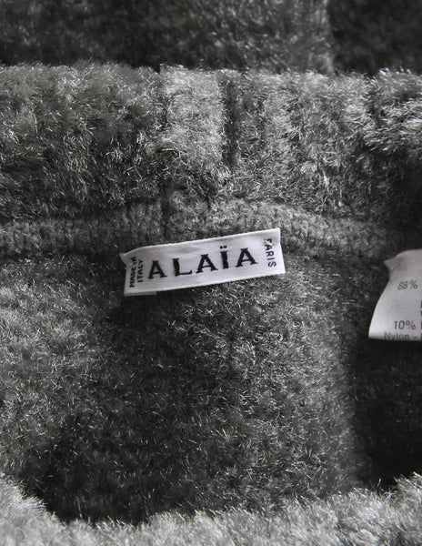 Alaïa Vintage Grey Fuzzy Oversized Turtleneck Sweater - Amarcord Vintage Fashion
 - 8