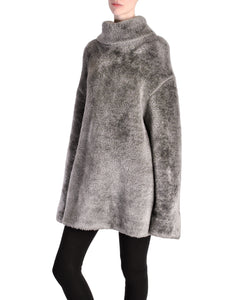Alaïa Vintage Grey Fuzzy Oversized Turtleneck Sweater - Amarcord Vintage Fashion
 - 1