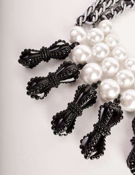 ABAKUS by Marsha Chun-Matsubara 'Pawn' Oversized Statement Pearl Chain Multistrand Necklace