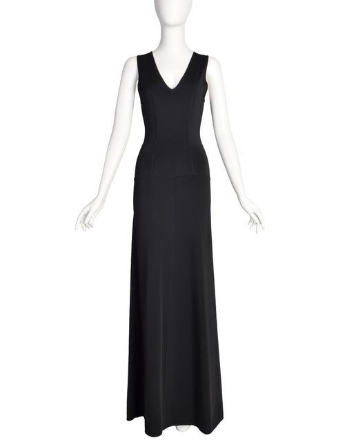 Alaia Vintage 1990s Black Seamed Body Con Full Length Dress Amarcord Vintage Fashion Alaia Vintage 1990s Black Seamed Body Con Full Length Dress Amarcord Vintage Fashion
