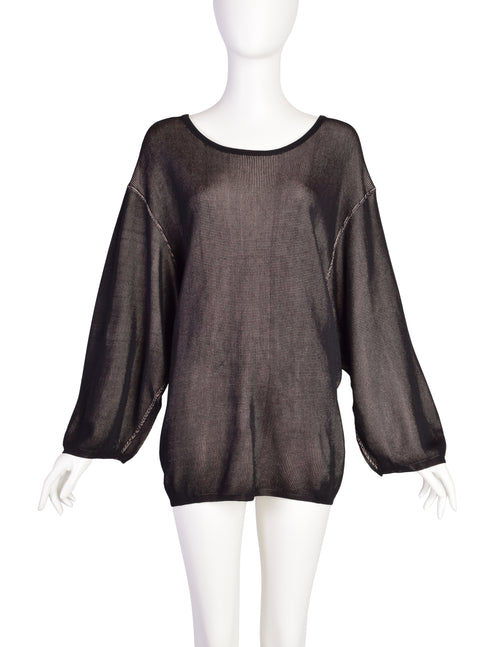 Alaia Vintage Rare SS 1985 Black Pink Knit Viscose Oversized