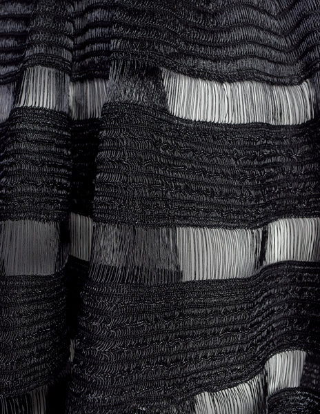 Azzedine Alaia SS 2010 Black Woven Plastic Raffia Web Mini Dress