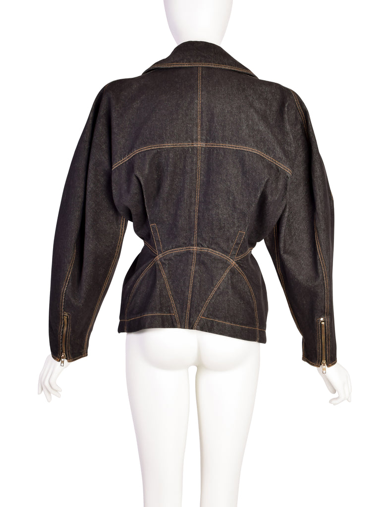 Alaia Vintage ICONIC 1986 Documented Nipped Waist Denim Moto Jacket –  Amarcord Vintage Fashion