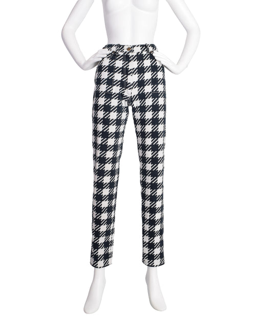 Alaia Vintage Iconic SS 1991 Tati Houndstooth Check Black and