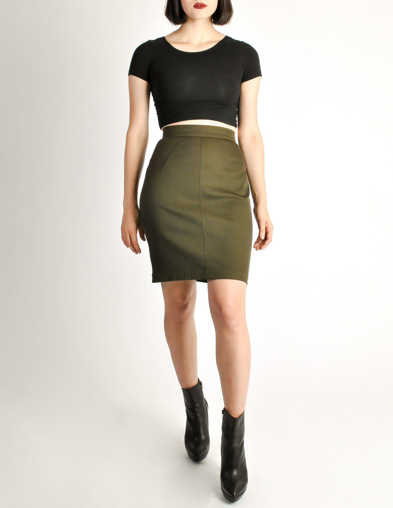 Olive green skirts best sale era