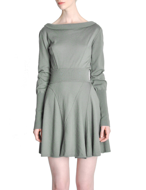 Alaïa Vintage Sage Green Deep V Back Dress – Amarcord Vintage Fashion
