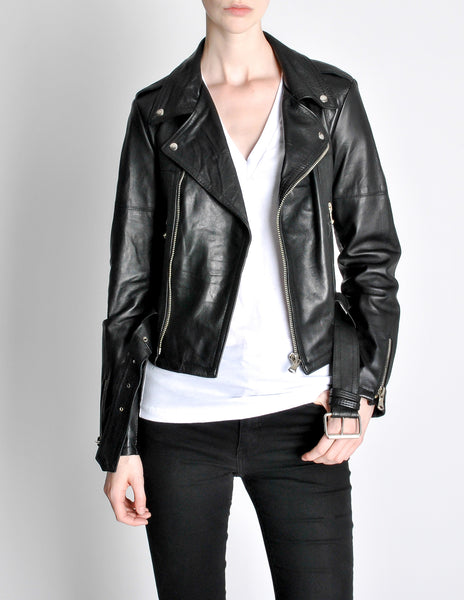 Amarcord Recycled Leather Motorcycle Jacket - Amarcord Vintage Fashion
 - 3