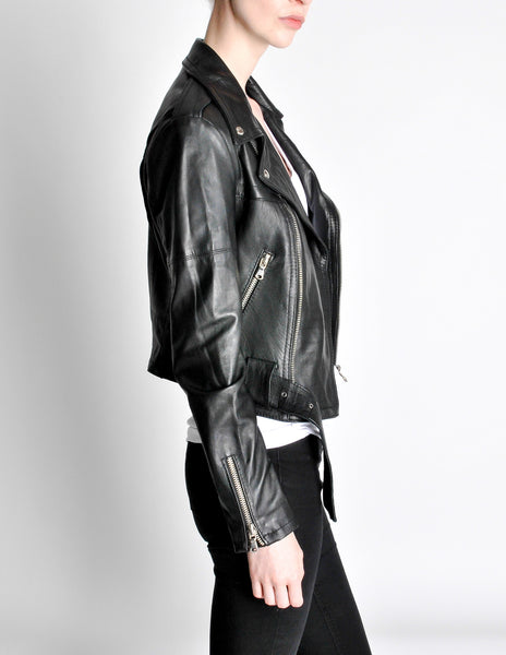 Amarcord Recycled Leather Motorcycle Jacket - Amarcord Vintage Fashion
 - 7