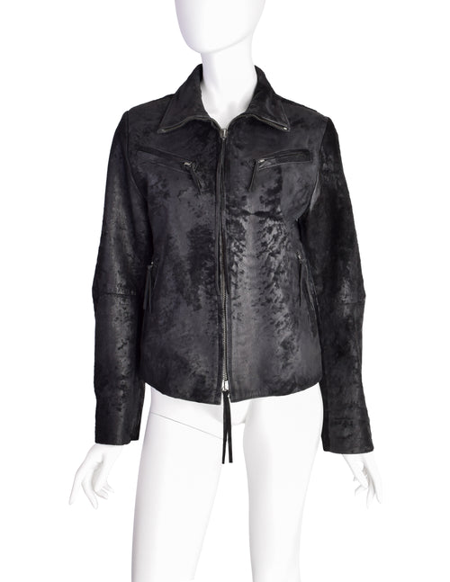 Ann Demeulemeester Vintage AW 2002 Black Patinated Raw Leather Cafe Ra –  Amarcord Vintage Fashion