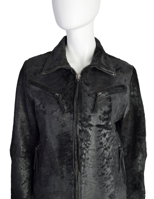 Ann Demeulemeester Vintage AW 2002 Black Patinated Raw