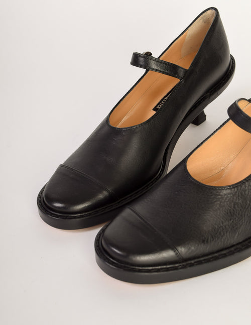 vintage dress heels Ann Demeulemeester Vintage Black Leather Mary Jane Heels Shoes – Amarcord  Vintage Fashion