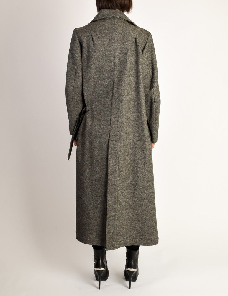 Ann Demeulemeester Vintage Grey Felted Wool Wrap Coat – Amarcord