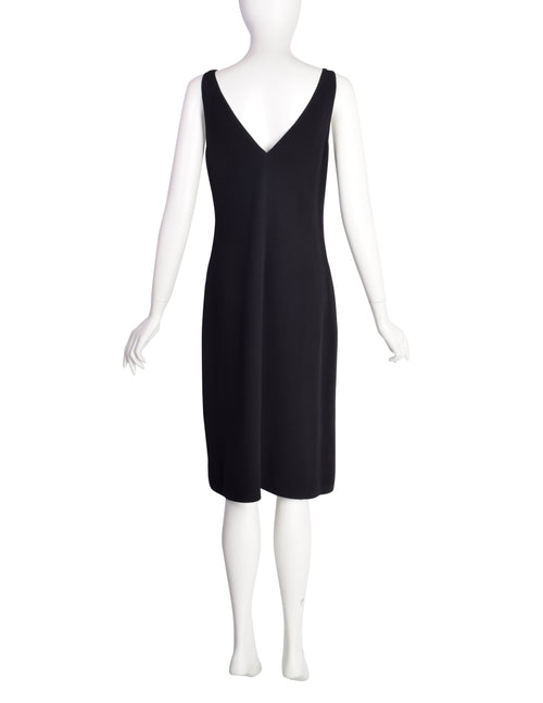 blue dress for baby girl Anna Molinari Vintage Black Dramatic Feather Neckline Sheath Dress