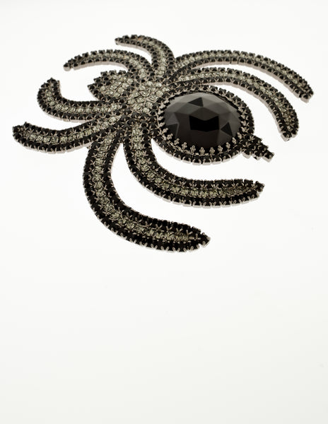 Giorgio Armani Vintage Massive Oversized Rhinestone Spider Brooch Pin