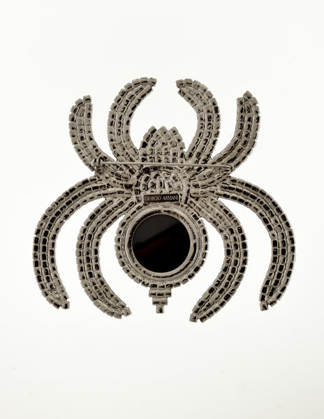 Giorgio Armani Vintage Massive Oversized Rhinestone Spider Brooch Pin
