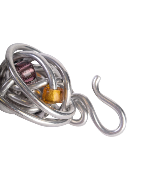 Jill Fagin Vintage 1990s Avant Garde Artisan Chunky Wrapped Wire Ball Multicolor Bead Bracelet