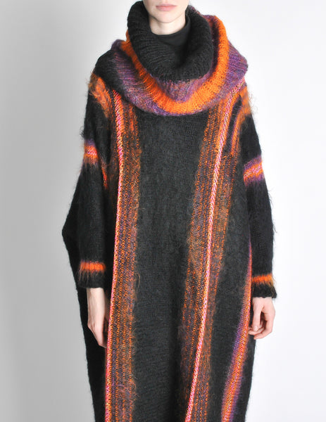 B. Altman & Co. Vintage Striped Knit Mohair Poncho