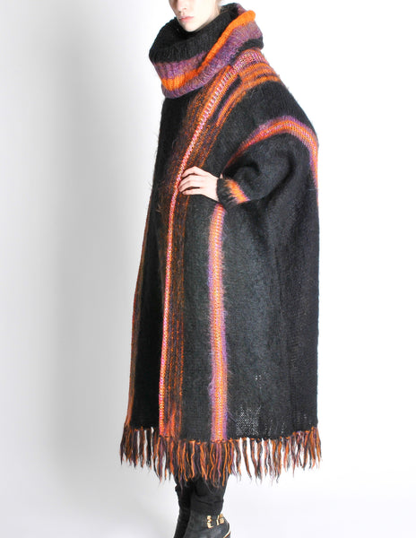 B. Altman & Co. Vintage Striped Knit Mohair Poncho