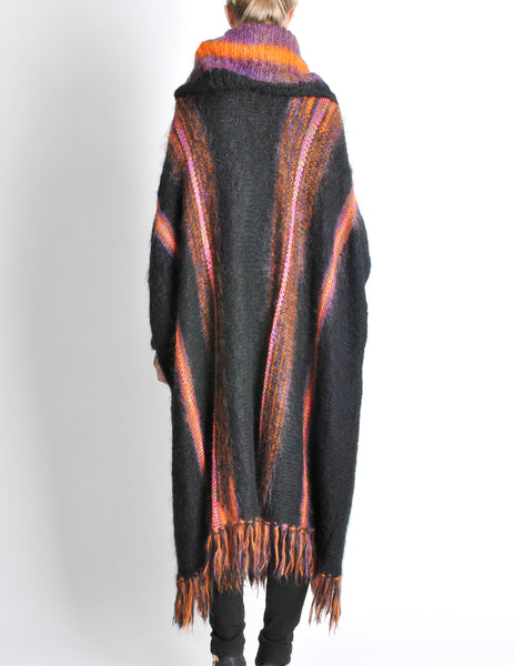 B. Altman & Co. Vintage Striped Knit Mohair Poncho