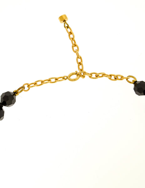 Balenciaga Vintage Black & Gold Rhinestone Necklace - Amarcord Vintage Fashion
 - 7