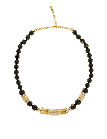 Balenciaga Vintage Black & Gold Rhinestone Necklace