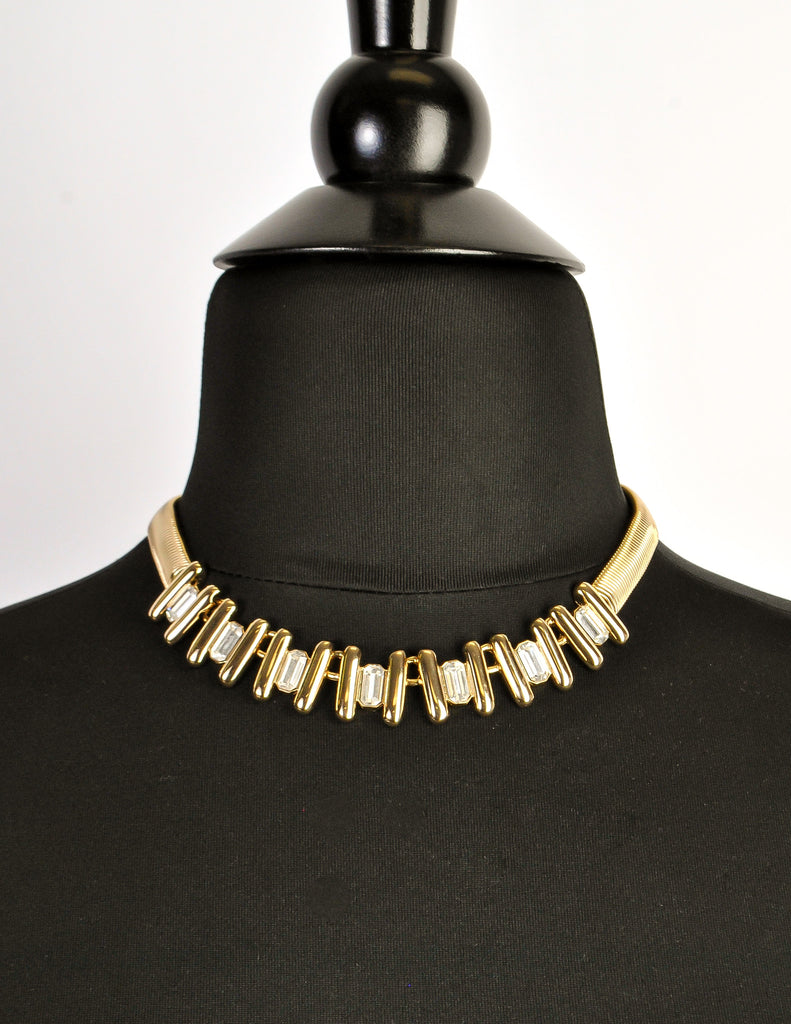 Balenciaga Vintage Gold Rhinestone Necklace – Amarcord Vintage Fashion