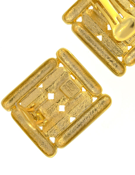 Balenciaga Vintage Gold Rhinestone Earrings