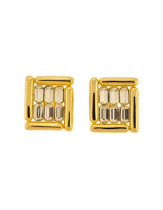 Balenciaga Vintage Gold Rhinestone Earrings