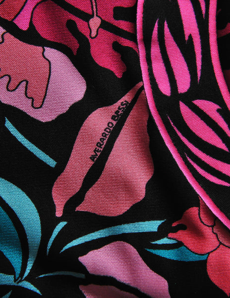 Bessi Vintage Silk Jersey Tropical Floral Print Dress - Amarcord Vintage Fashion
 - 7