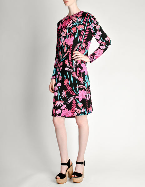 Bessi Vintage Silk Jersey Tropical Floral Print Dress - Amarcord Vintage Fashion
 - 3