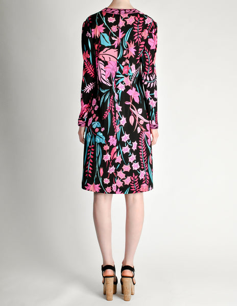 Bessi Vintage Silk Jersey Tropical Floral Print Dress - Amarcord Vintage Fashion
 - 5
