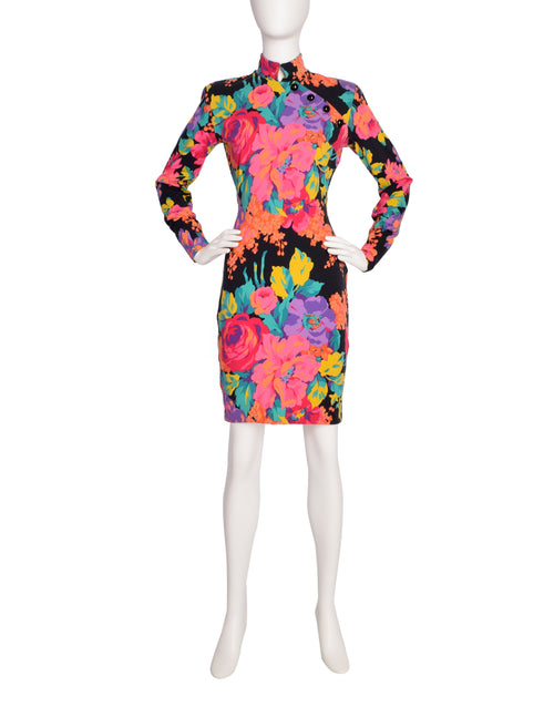 Betsey Johnson Punk Label Vintage Vibrant Floral Body Con Dress – Amarcord Vintage Fashion