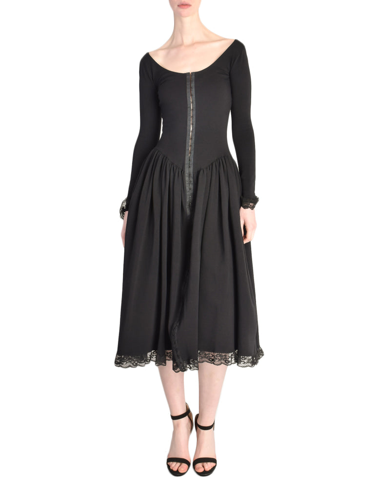 Betsey Johnson Punk Label Vintage Hook and Eye Black Lace Dress – Amarcord Vintage Fashion