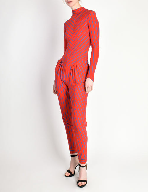 Canovas striped top jumpsuit