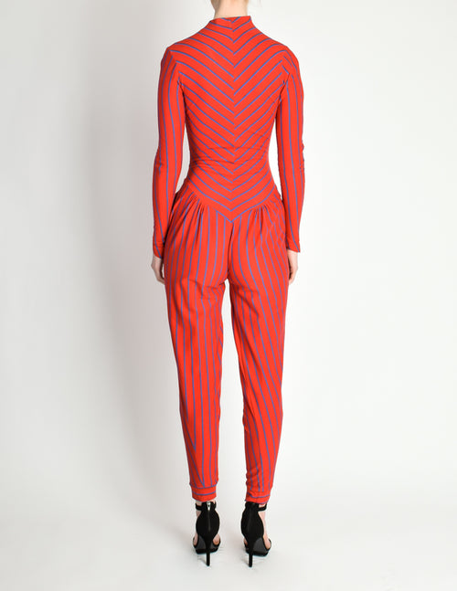 Canovas striped top jumpsuit