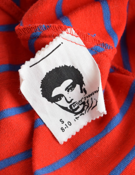 Betsey Johnson Punk Label Vintage Red Blue Striped Jumpsuit