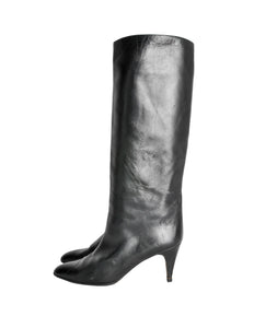 Garolini Vintage Black Leather Knee High Boots - Amarcord Vintage Fashion
 - 1