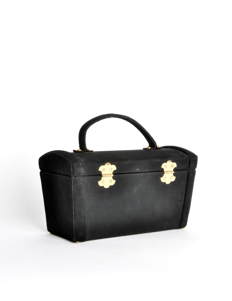 Surrey Vintage 1960s Black Box Handbag Amarcord Vintage Fashion