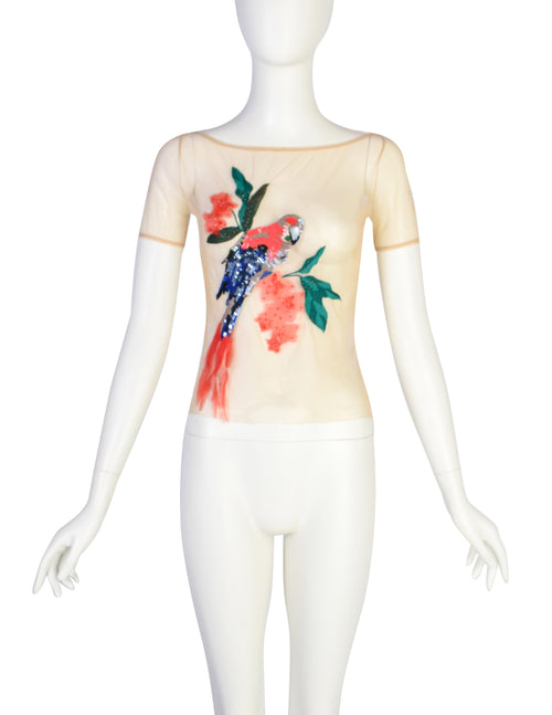 Blumarine Vintage Y2K Beige Embroidered Sequin Bead