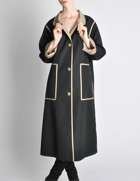 Bonnie Cashin for Russell Taylor Vintage Black & Tan Coat
