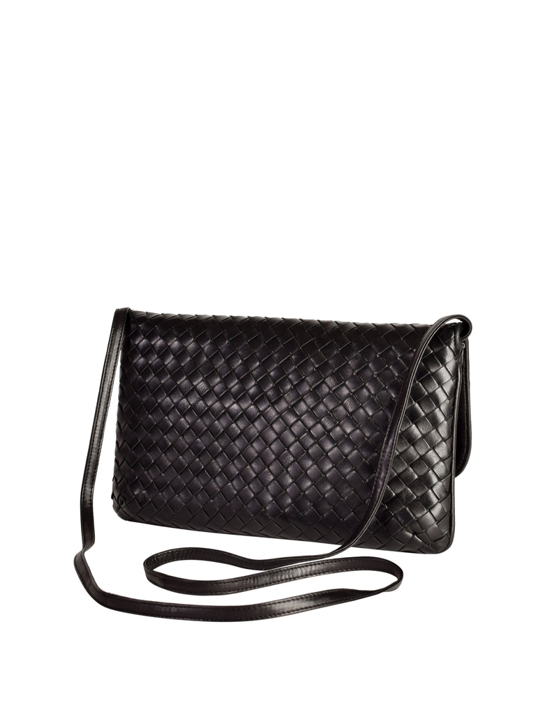 Bottega Veneta Vintage - Intrecciato Leather Crossbody Bag - Black Gold - Leather  Handbag - Luxury High Quality - Avvenice