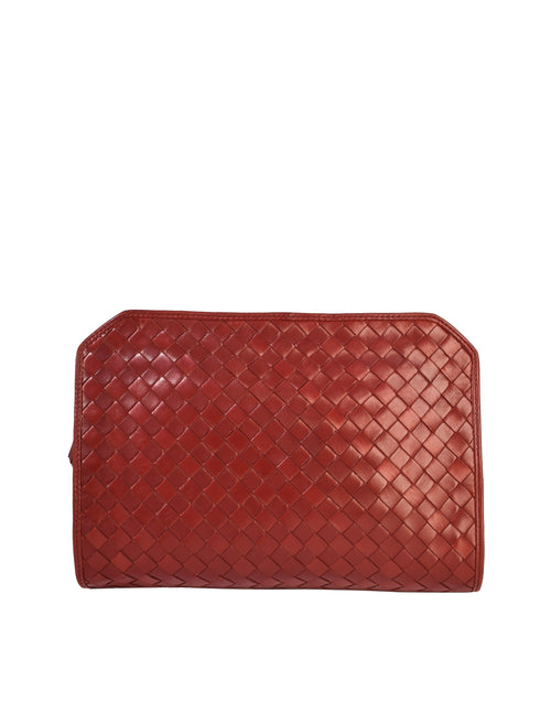 Bottega Veneta Vintage Burgundy Woven Intrecciato Leather