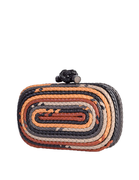 Bottega Veneta Vintage 'The Knot' Multicolor Intrecciato Tornado Clutch Bag