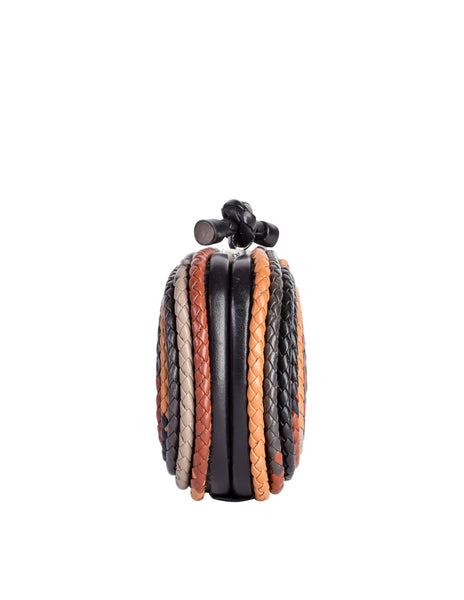 Bottega Veneta Vintage 'The Knot' Multicolor Intrecciato Tornado Clutch Bag
